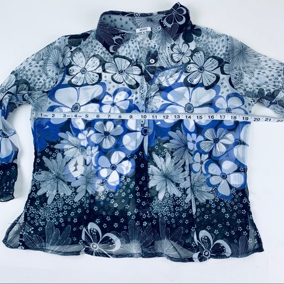 Nicola-LongSleeves-2PieceBlouseFloralPurple-Small - Picture 3 of 8